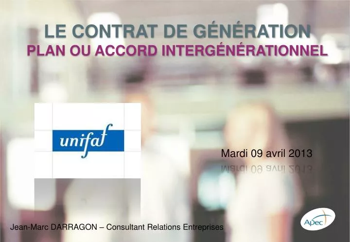 le contrat de g n ration plan ou accord interg n rationnel