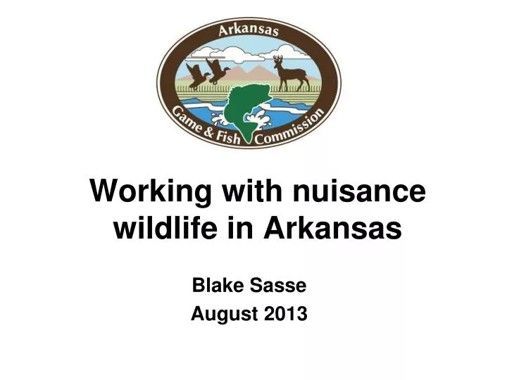 working with nuisance wildlife in arkansas