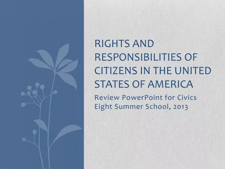 rights and responsibilities of citizens in the united states of america