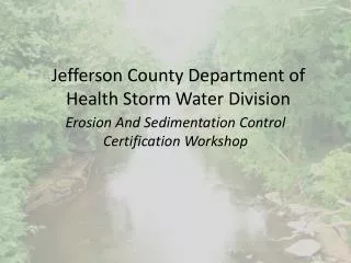 Jefferson County Department of Health Storm Water Division