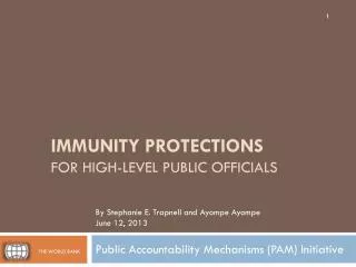 Immunity Protections For High-level public officials