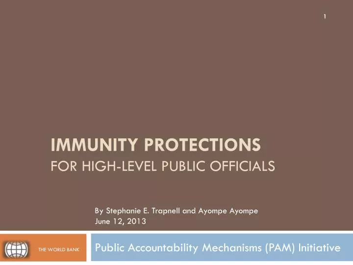 immunity protections for high level public officials
