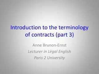 Introduction to the terminology of contracts (part 3)