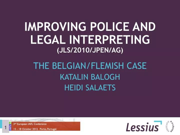 improving police and legal interpreting jls 2010 jpen ag