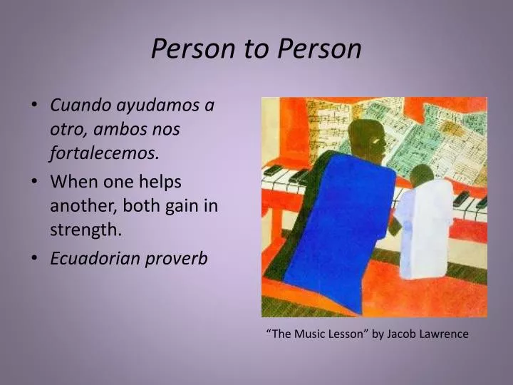 person to person