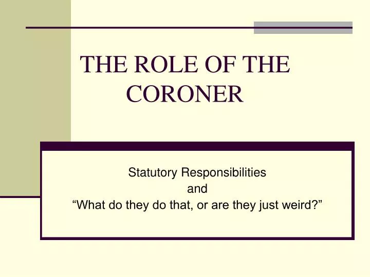 the role of the coroner