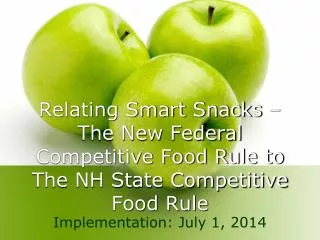 Relating Smart Snacks – The New Federal Competitive Food Rule to The NH State Competitive Food Rule