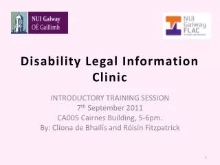 Disability Legal Information Clinic