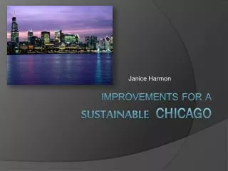 Improvements for a Sustainable Chicago