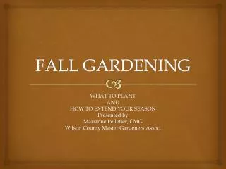 FALL GARDENING