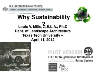 Why Sustainability ?