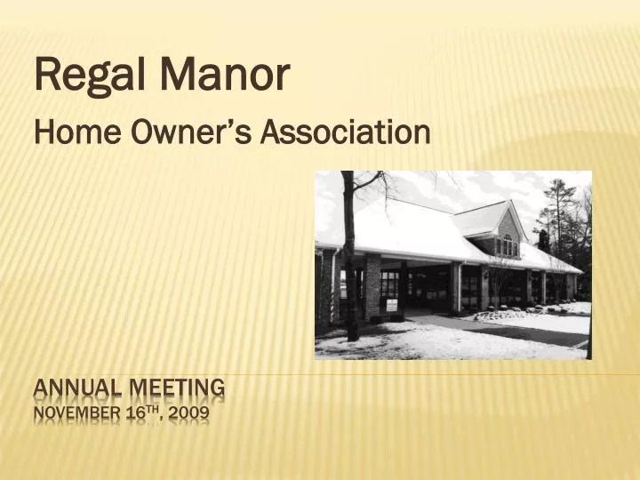 r egal manor home owner s association