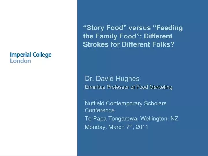 story food versus feeding the family food different strokes for different folks