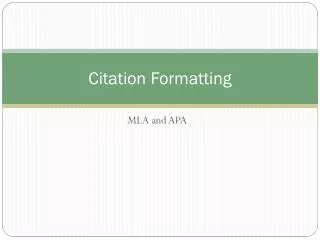 Citation Formatting