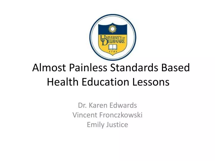 almost painless standards based health education lessons