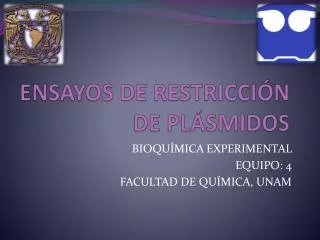 ensayos de restricci n de pl smidos