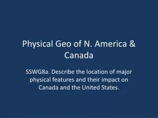 Physical Geo of N. America &amp; Canada