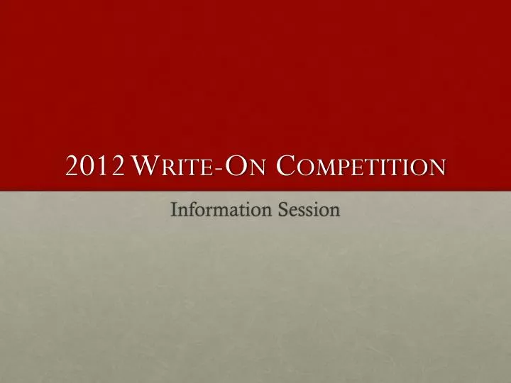 2012 write on competition
