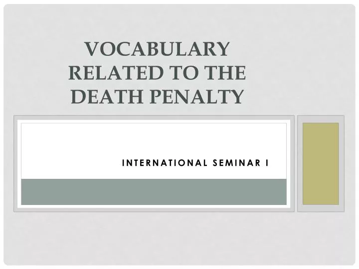 vocabulary related to the death penalty