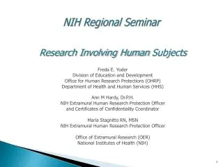 NIH Regional Seminar