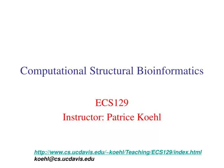 computational structural bioinformatics