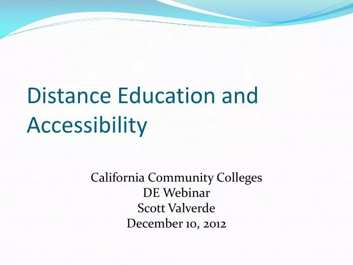 distance education and accessibility