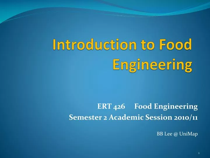 introduction to food engineering