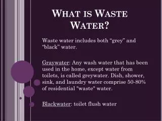 What is Waste Water?
