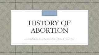 History of abortion