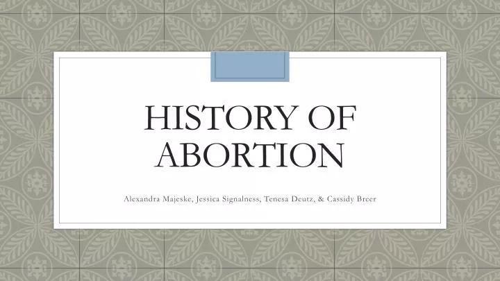 history of abortion