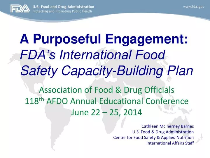 a purposeful engagement fda s international food safety capacity building plan