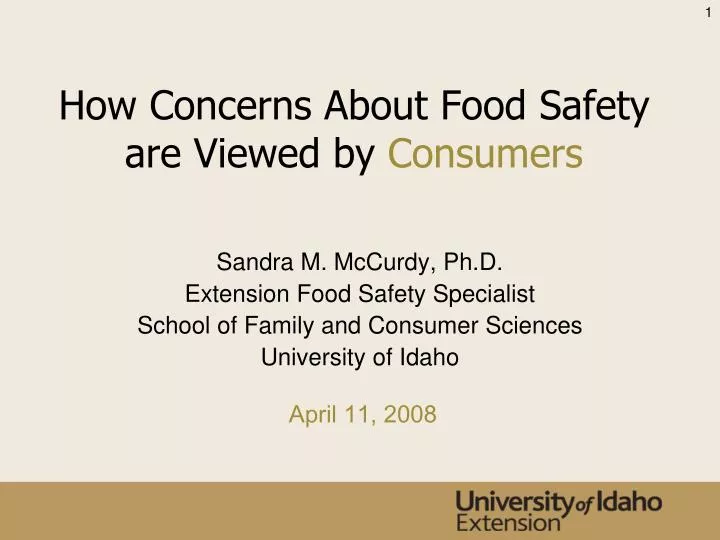 how concerns about food safety are viewed by consumers