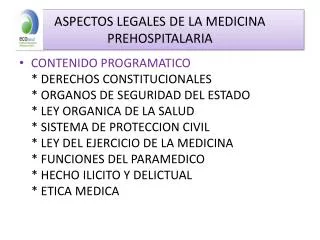 aspectos legales de la medicina prehospitalaria