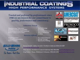 Manufacturing / Fabrication Hospitals &amp; Health Care Facilities Fireproofing Residential/Commercial Retail / Commerci