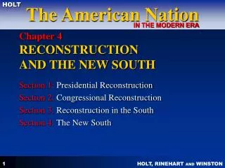 Chapter 4 RECONSTRUCTION AND THE NEW SOUTH