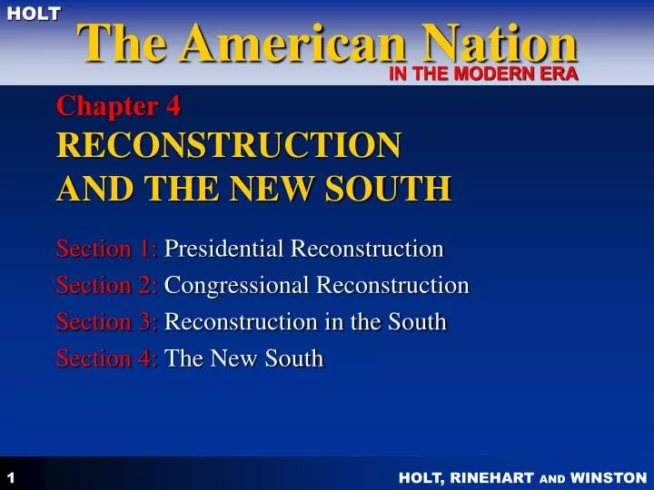 chapter 4 reconstruction and the new south