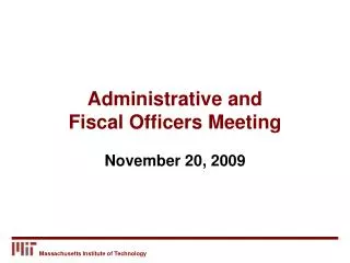 Administrative and Fiscal Officers Meeting