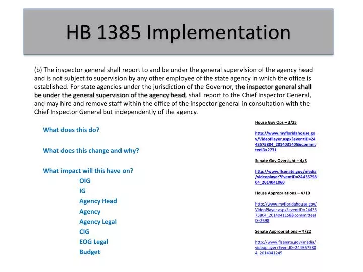 hb 1385 implementation
