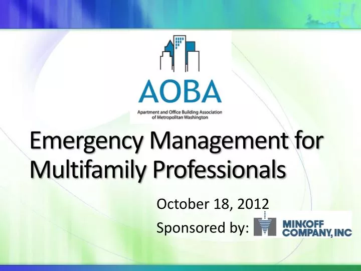 emergency management for multifamily professionals
