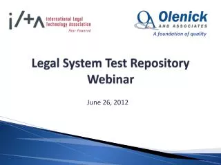 Legal System Test Repository Webinar