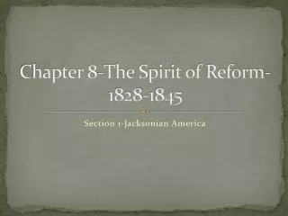 Chapter 8-The Spirit of Reform-1828-1845