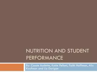 Nutrition and student performance