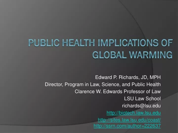 public health implications of global warming