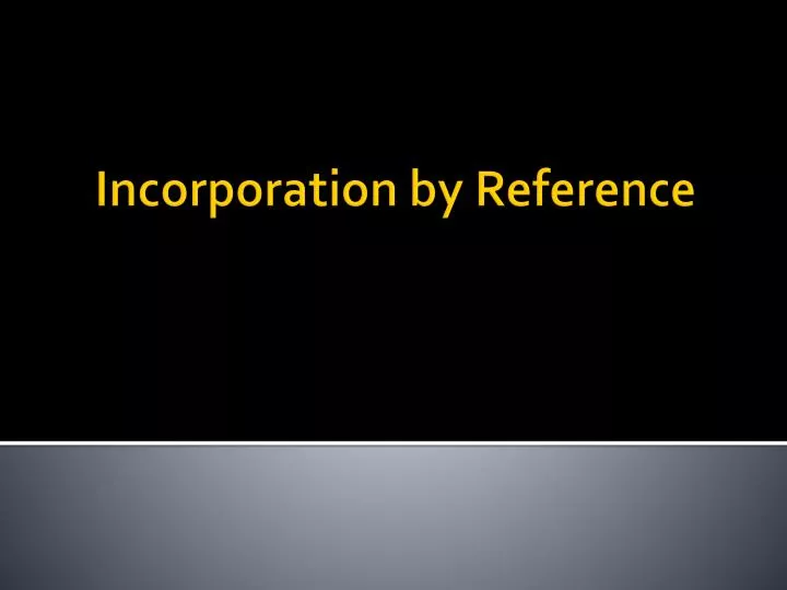 incorporation by reference