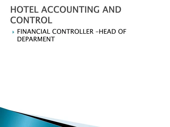 hotel accounting and control