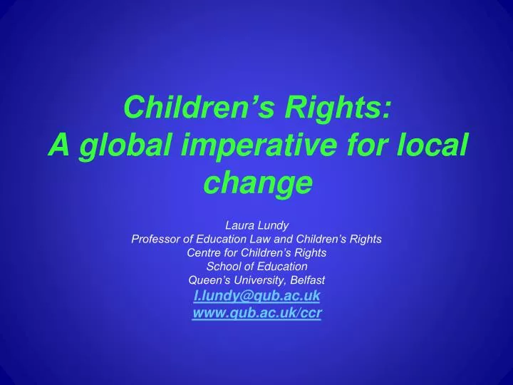 children s rights a global imperative for local change