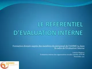 le referentiel d evaluation interne