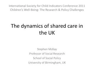 The dynamics of shared care in the UK