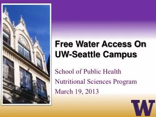 Free Water Access On UW-Seattle Campus