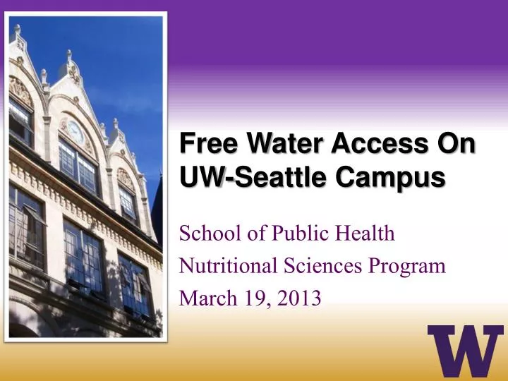 free water access on uw seattle campus
